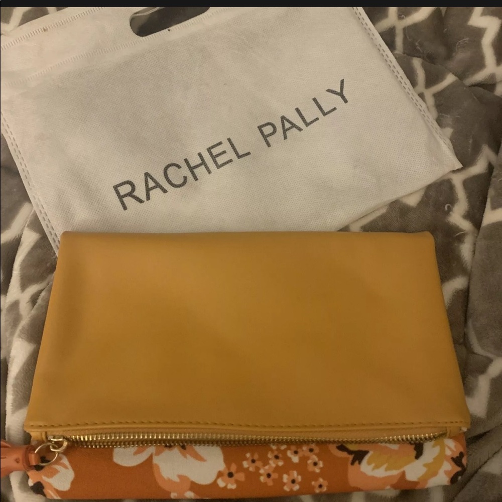 Rachel Pally Clutch Purse Bag Zahara Reversible Spring Floral Orange Yellow